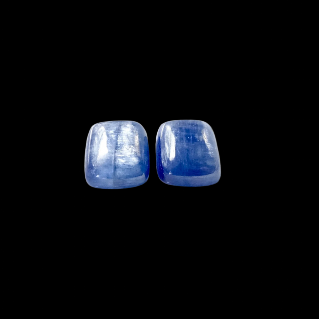 22.33 ct. Top Shelf, Blue Kyanite Matched Pair of Cabochons watermark