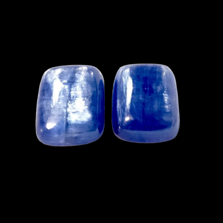 22.33 ct. Top Shelf, Blue Kyanite Matched Pair of Cabochons watermark