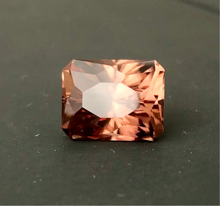 8.83 Ct. Sherry Zircon Top Color, Regal Radiant Cut by John Dyer, USA