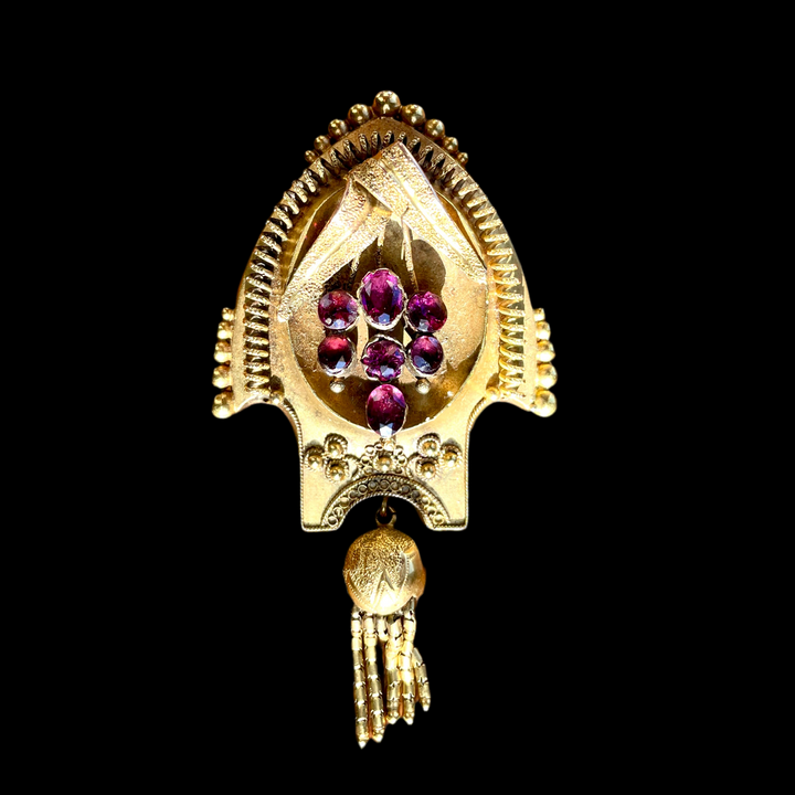 1930’s, Pin, Gold, Siberian Amethysts