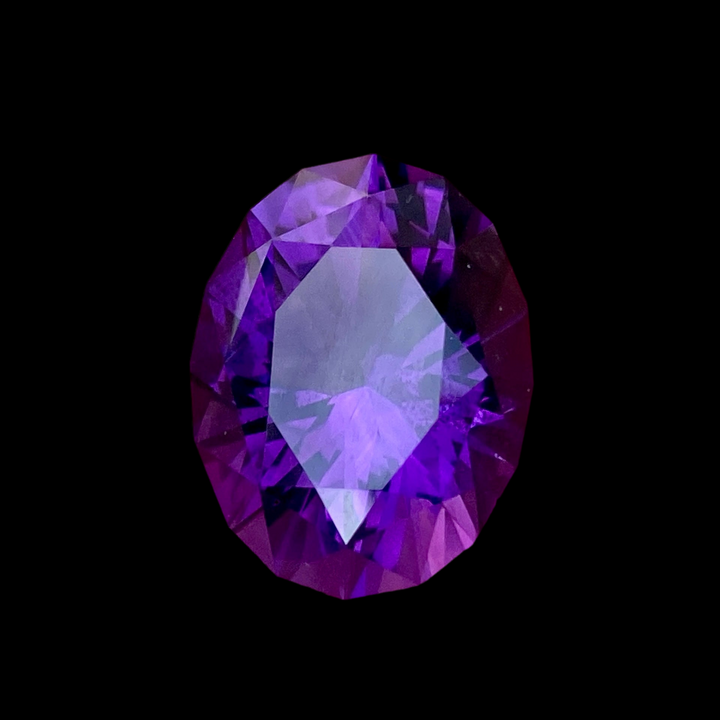 16.46 ct, Amethyst, Uruguay, Top Quality, Red Flash, Oval, Flawless