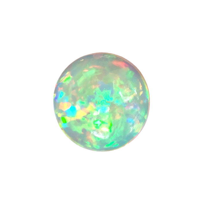 Ethiopian Welo Opal, 15.65 ct. Round Cab, High Dome, Flagstone Pattern