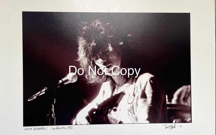 Photograph - Keith Richards - Rolling Stones- Signed by Jim Marshall 1972