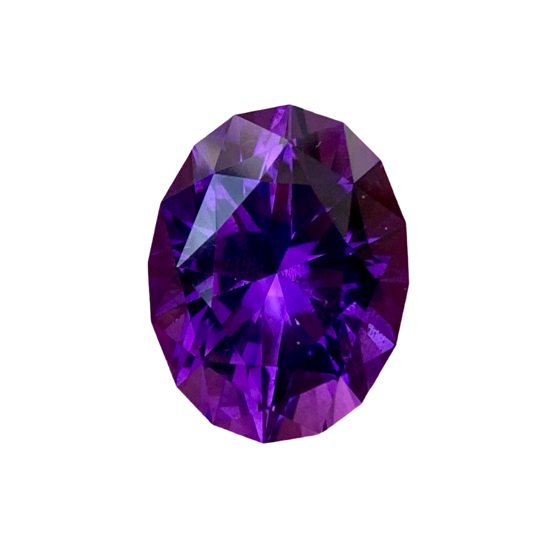 16.46 ct, Amethyst, Uruguay, Top Quality, Red Flash, Oval, Flawless