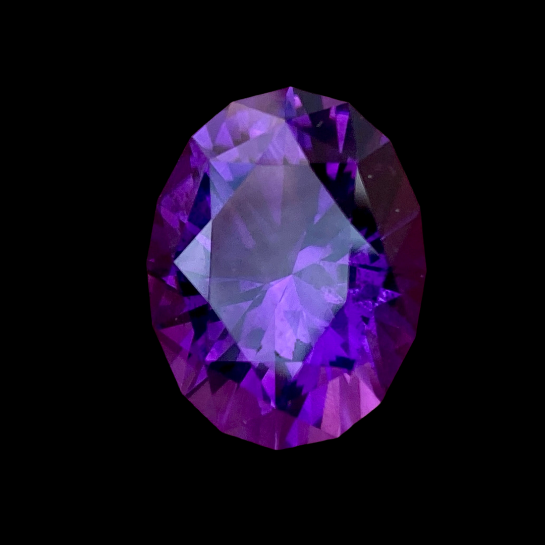 16.46 ct, Amethyst, Uruguay, Top Quality, Red Flash, Oval, Flawless