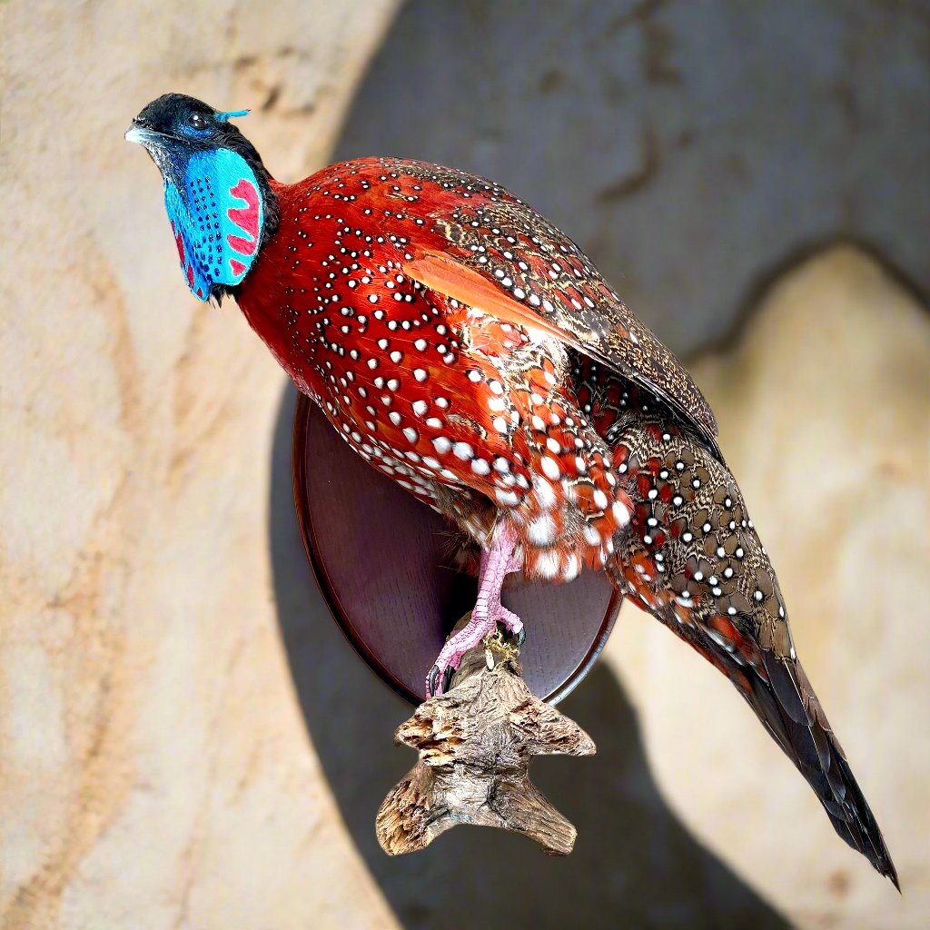 Satyr Bird, Male in Mating Stance, Taxidermy, Himalayas&nbsp;