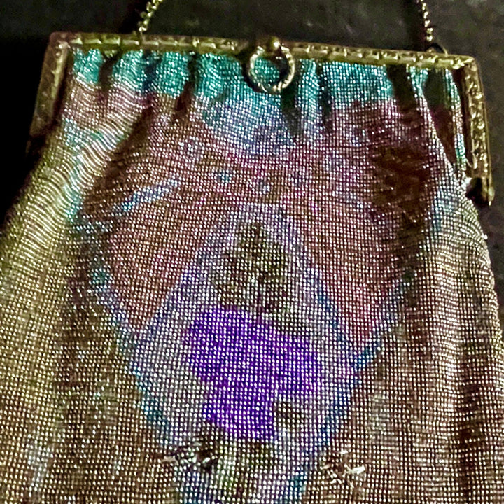 Art Deco - Hand Beaded Purse - 1920's - Made In France - Small Repair Needed In Back - Zelda Fitzgerald Style - Downton Abbey