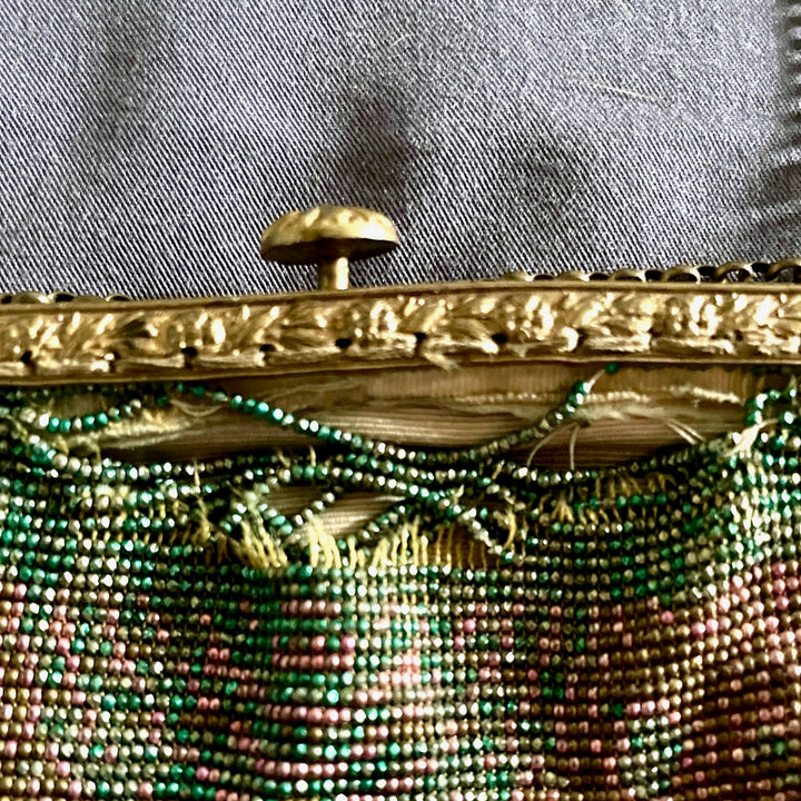 Art Deco - Hand Beaded Purse - 1920's - Made In France - Small Repair Needed In Back - Zelda Fitzgerald Style - Downton Abbey