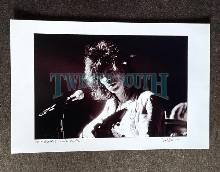 Photograph - Keith Richards - Rolling Stones- Signed by Jim Marshall 1972