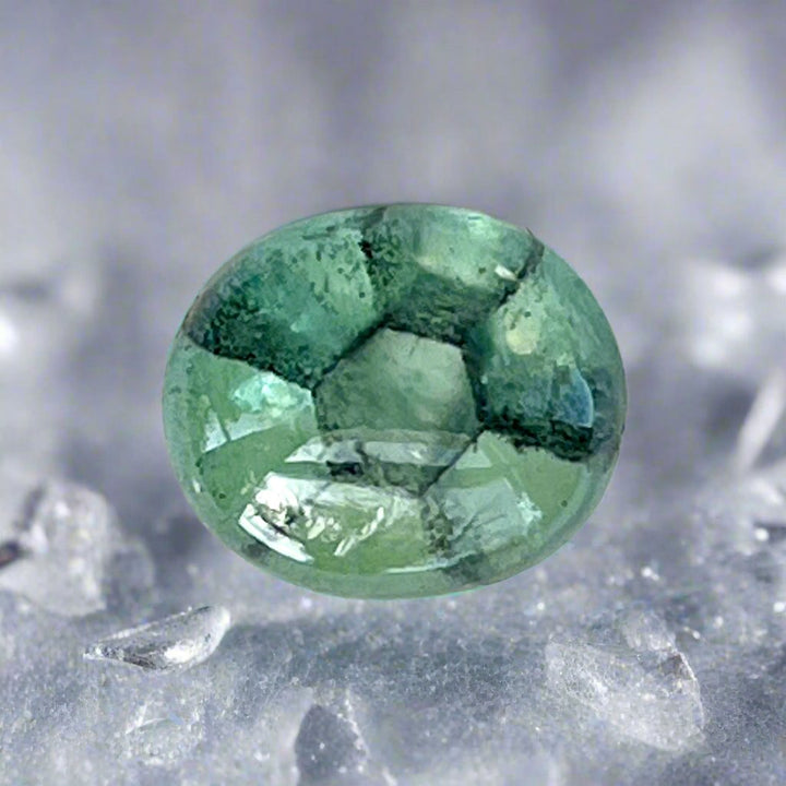 Rare, 1.70ct. Trapiche Emerald with nice star (always visible) a natural yet rare cabochon, Brazil