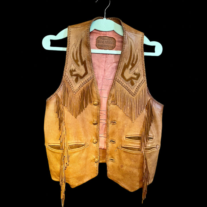 Custom Leather Fringed Vest 1970's, For Jerry Lee Lewis by Legendary, MEALEY'S