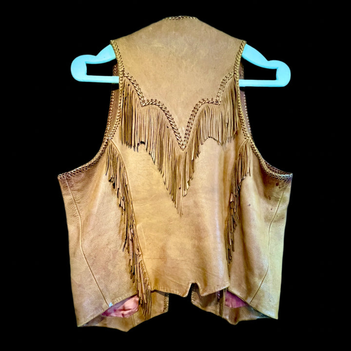 Custom Leather Fringed Vest 1970's, For Jerry Lee Lewis by Legendary, MEALEY'S