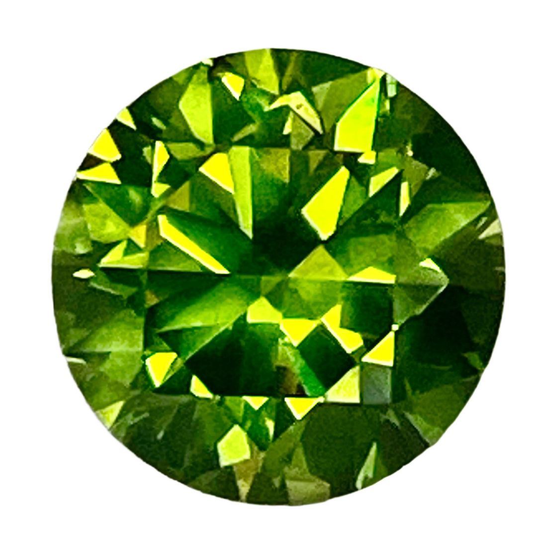 Russian Demantoid Garnet 4.50 carat Eye Clean, High Dispersion, Appraised, Certified (rare color shift to silver)