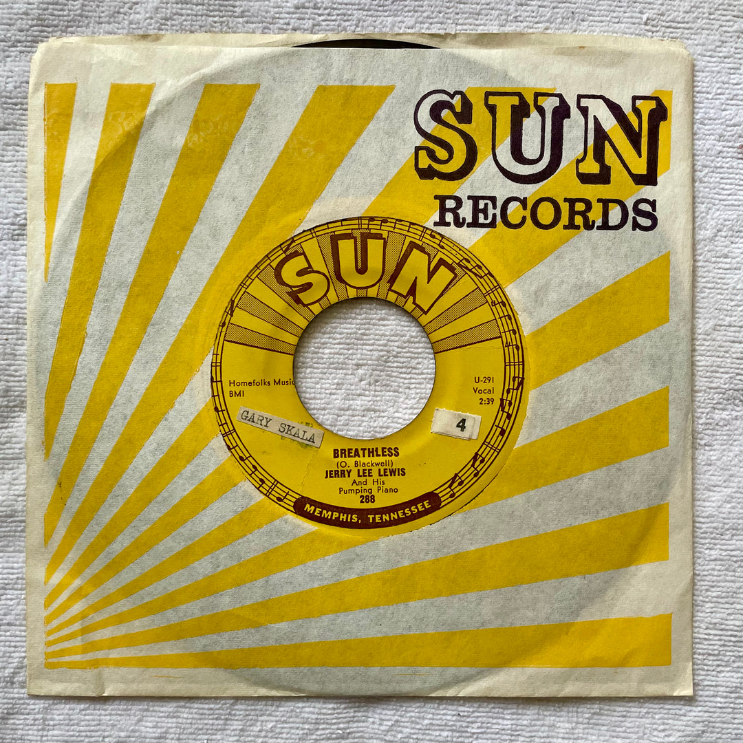 Jerry Lee Lewis Breathless - Down THE LIE SUN Records 45 rpm vinyl record