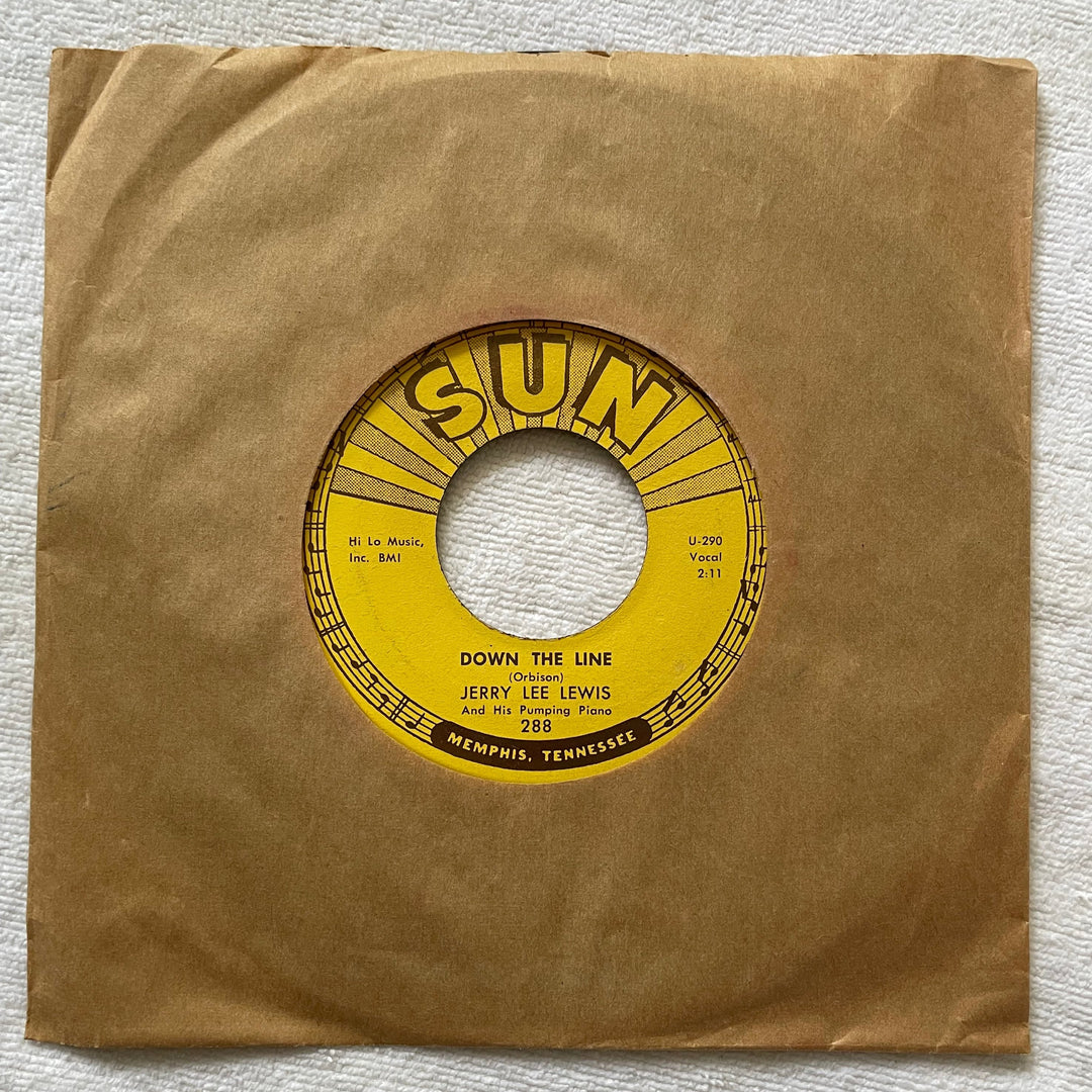 Jerry Lee Lewis - Breathless - Down The Line - 45-RPM - SUN Vinyl Record From Original JLL Fan Club Archives