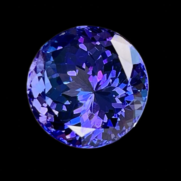 7.15 ct. Tanzanite, Violet - Blue, Top Color, Flawless, Round Brilliant.