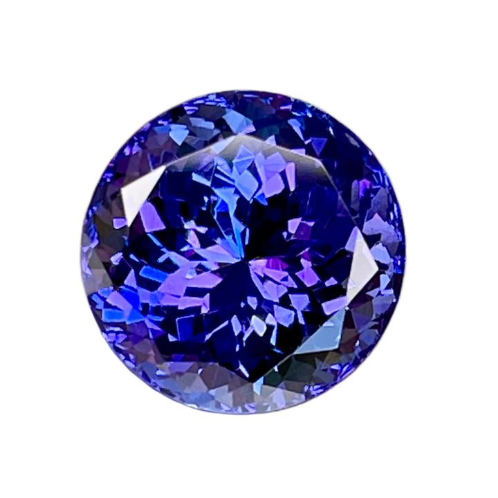 7.15 ct. Tanzanite, Violet - Blue, Top Color, Flawless, Round Brilliant.