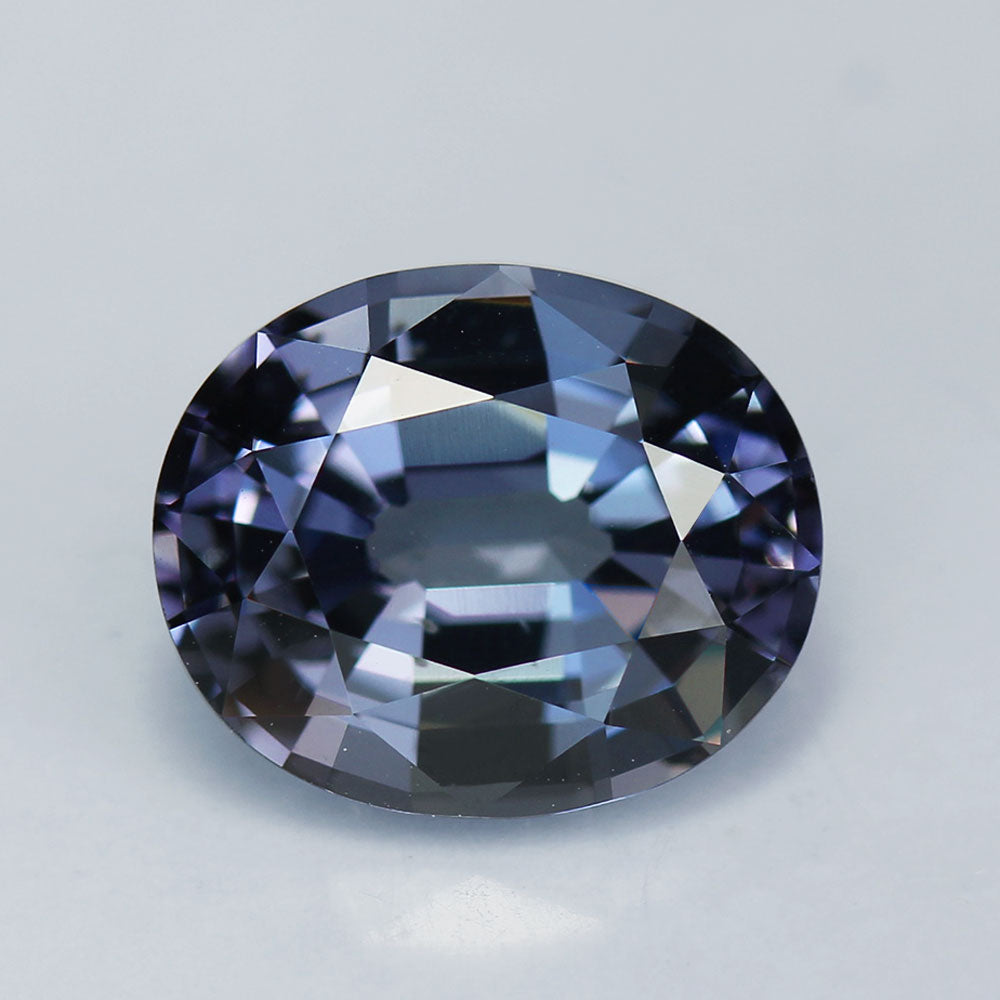 Blue Spinel, 3.72 Ct. Ash Blue, Oval Cut, Sri Lanka