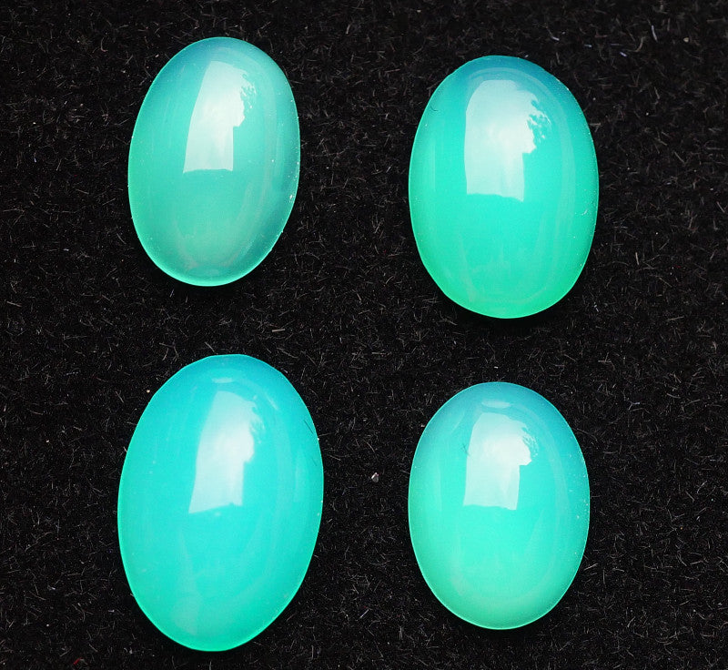 Set of (4) Rare Indonesian Cigajah Garut Blue Opal Cabochons