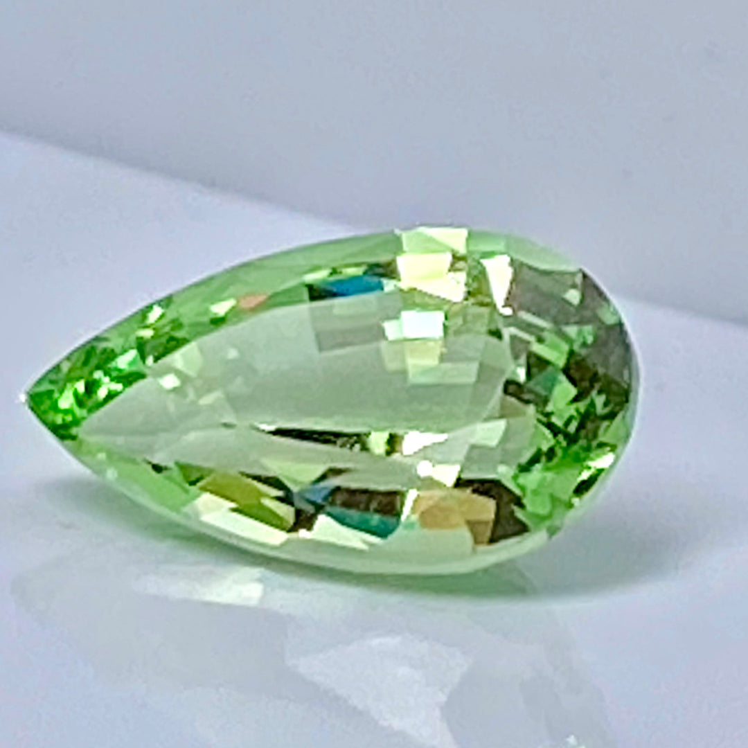 Mint Green Merelani Garnet, 2.02 ct. Modified Pear Cut