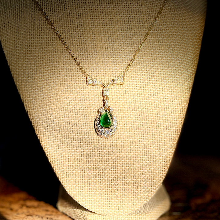 Super Clearance, Must Sell 5.56 ct. Natural Emerald and Diamond Necklace