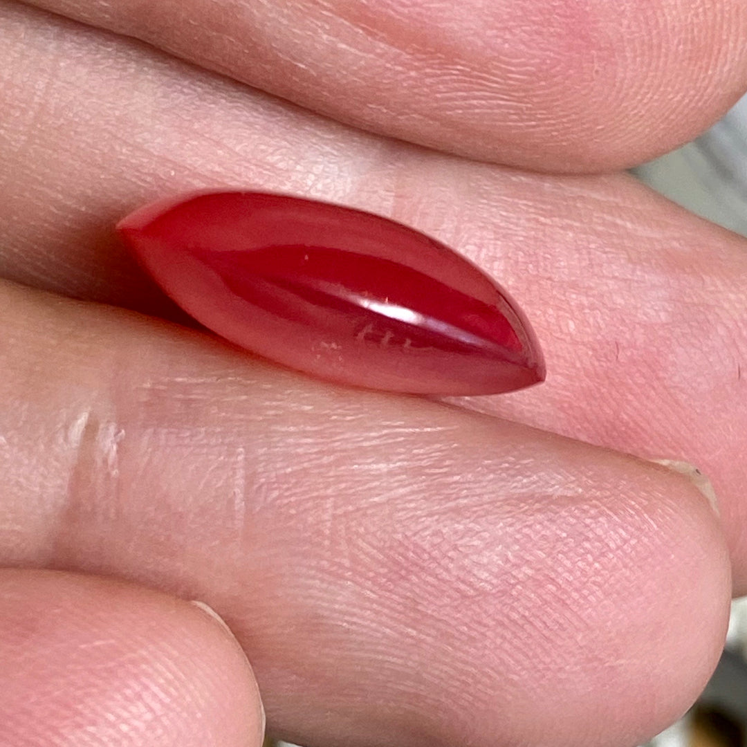 Rhodochrosite,  13.38 Ct. Jelly, Finest Quality, Translucent Cabochon