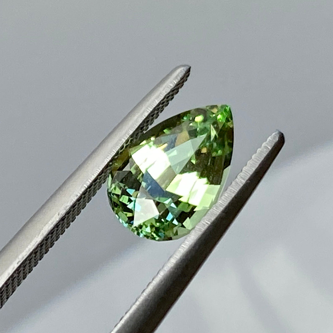 Mint Green Merelani Garnet, 2.02 ct. Modified Pear Cut