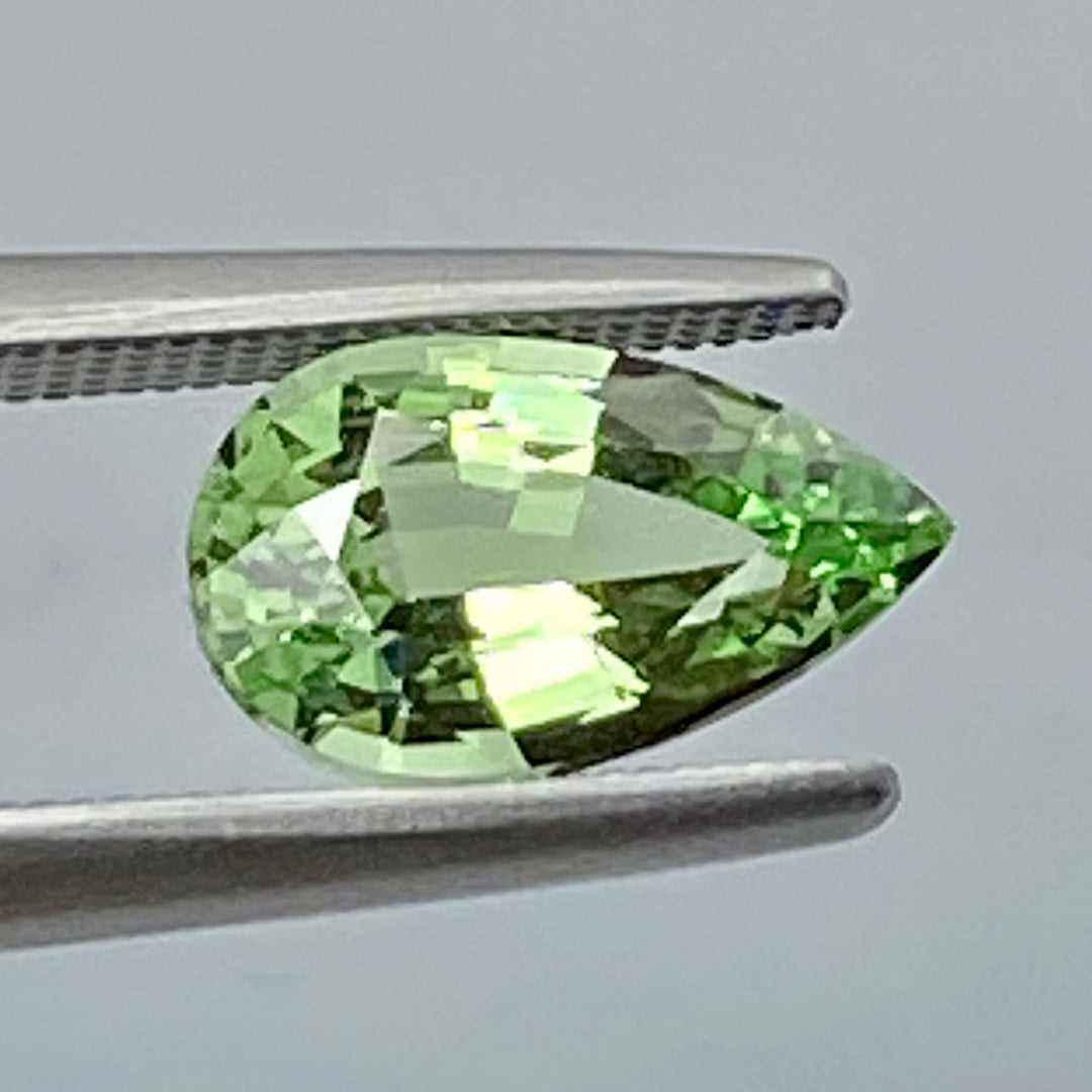 Mint Green Merelani Garnet, 2.02 ct. Modified Pear Cut