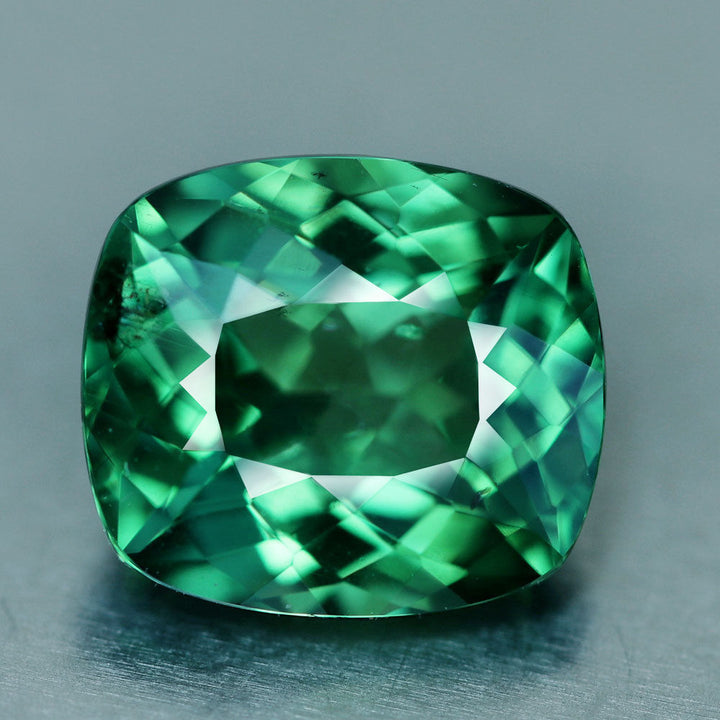 Apatite, 2.08 ct. Neon Green, Madagascar, Cushion Cut