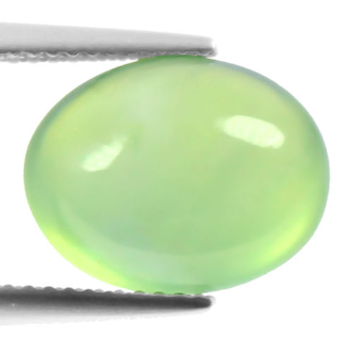 Prehnite, 7.05 ct. Yellow-Green, Oval Cabochon, Africa, Translucent, Mali